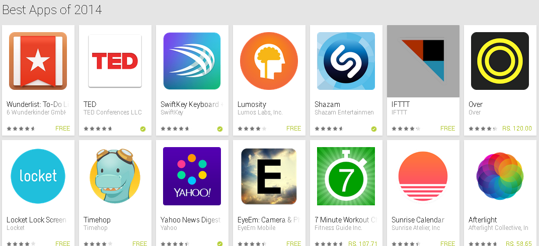 Best apps. Google Play 2014.