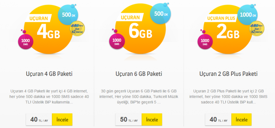 turkcell uçuran tarifeler